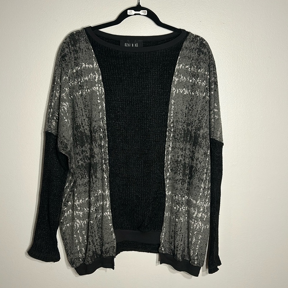 Ozai N Ku Lagenlook Artsy Mixed Media Top S Made in Greece
